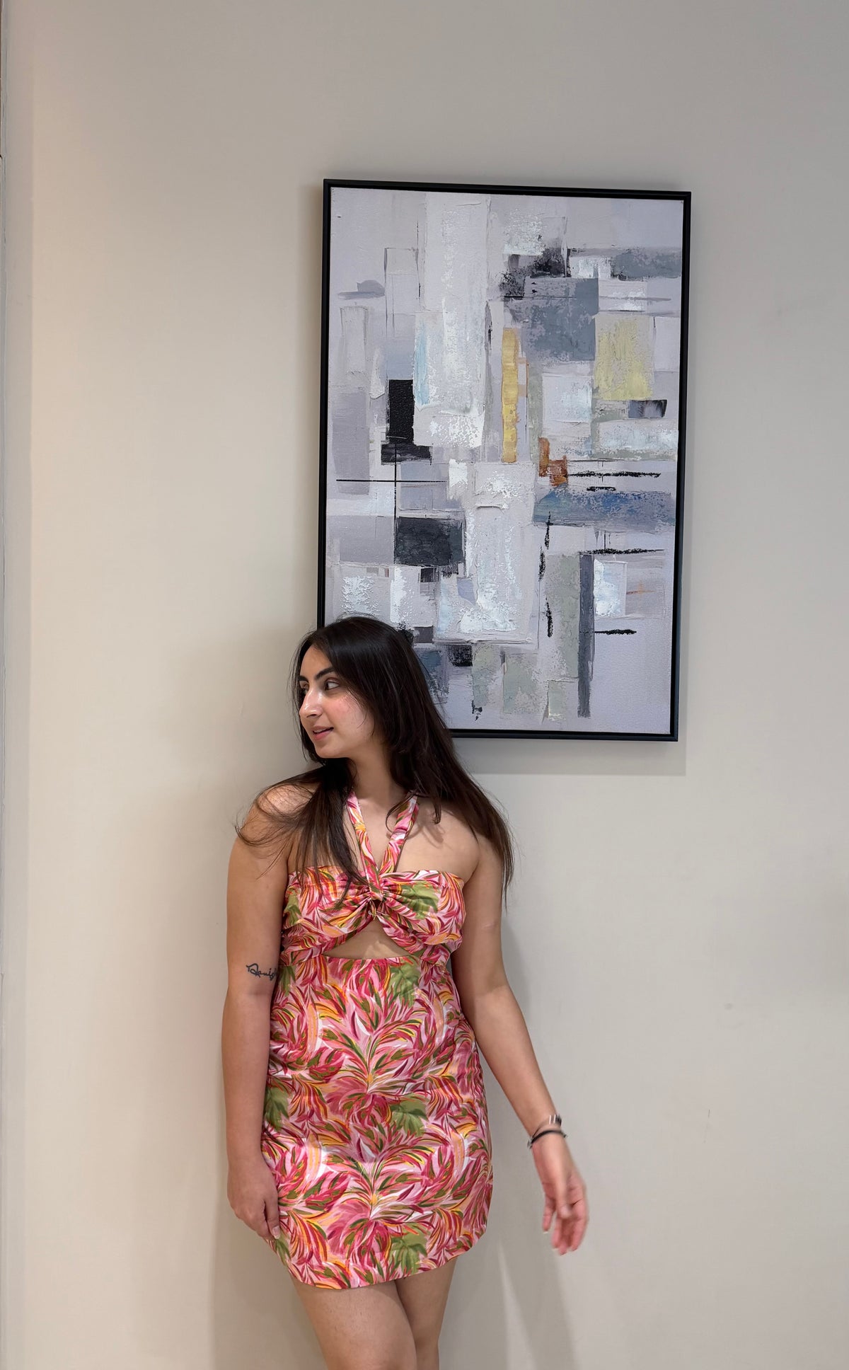 PINK PALM DRESS