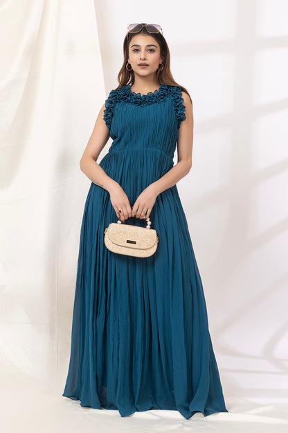 Teal Maxi Long Dress