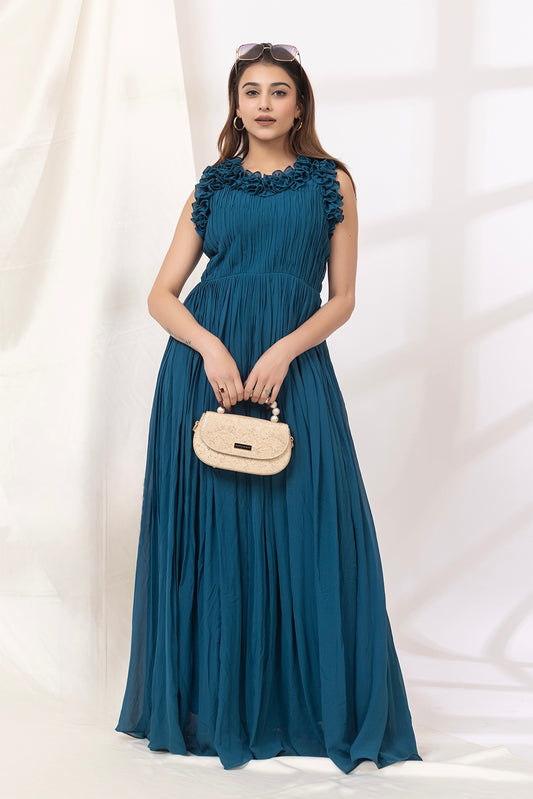 Teal Maxi Long Dress