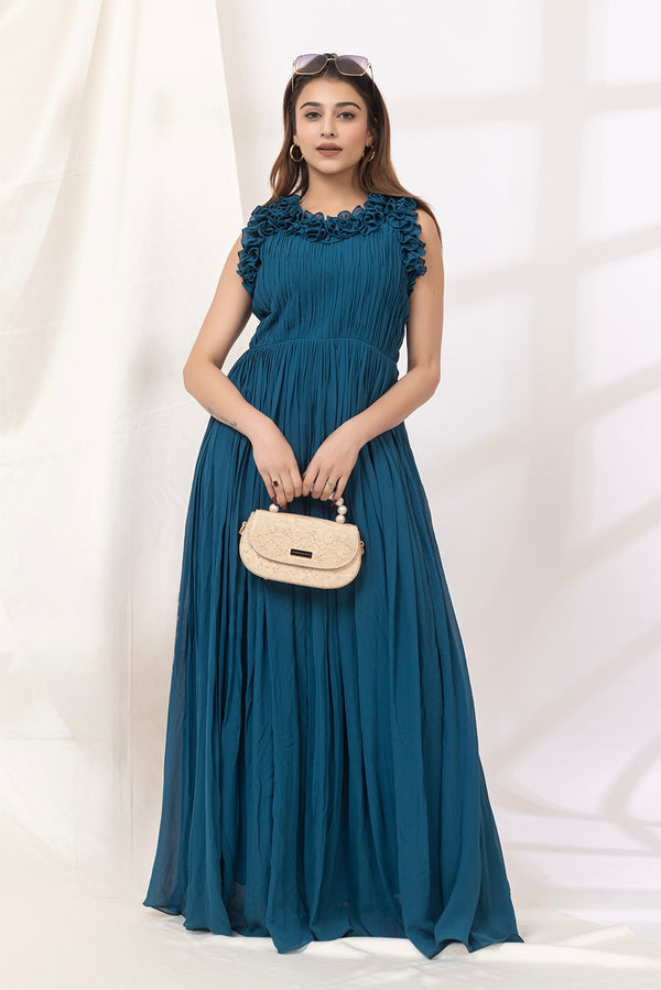 Teal Maxi Long Dress