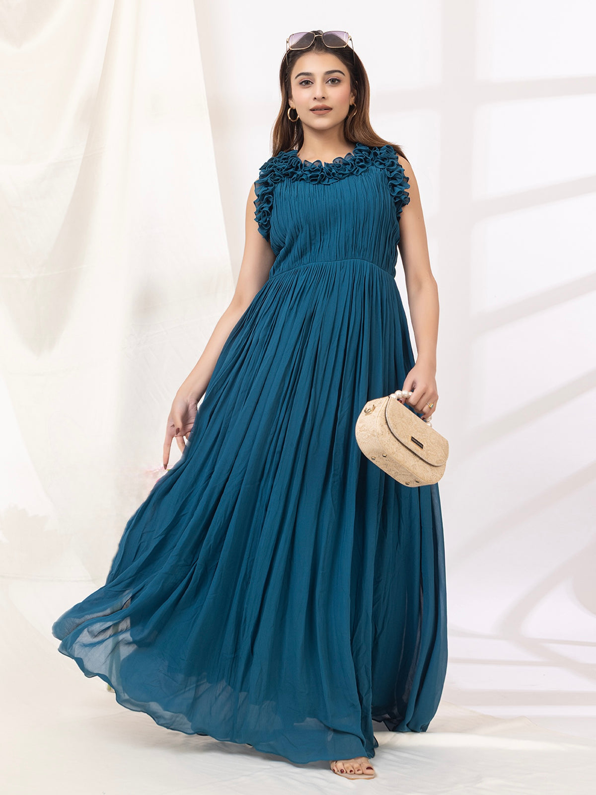 Teal Maxi Long Dress