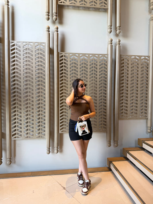 MOCHA CROSS TOP