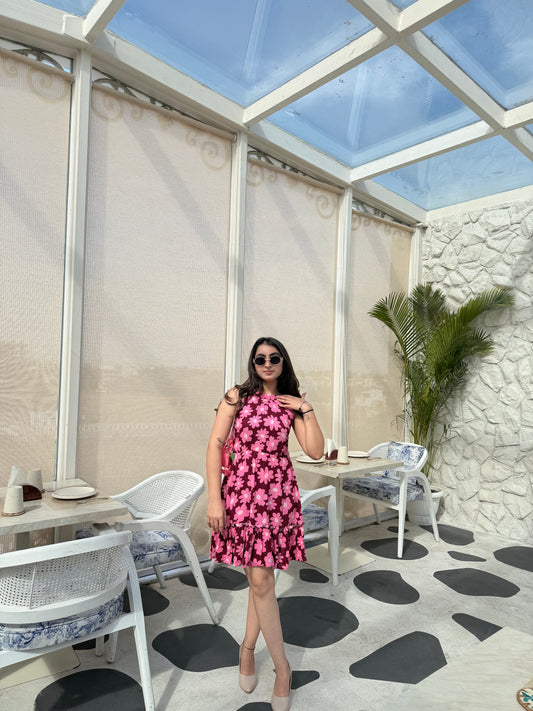 Floral Print Fit & Flare Dress