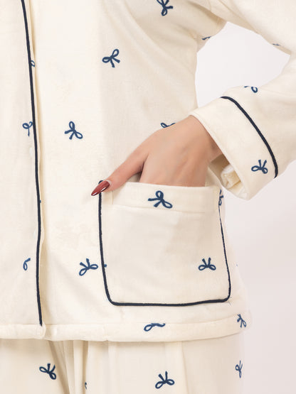 Moon Kiss Bow Night Suit