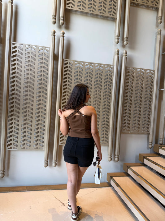 MOCHA CROSS TOP