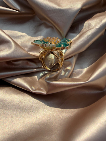 Women Gold Statement Flower Ring