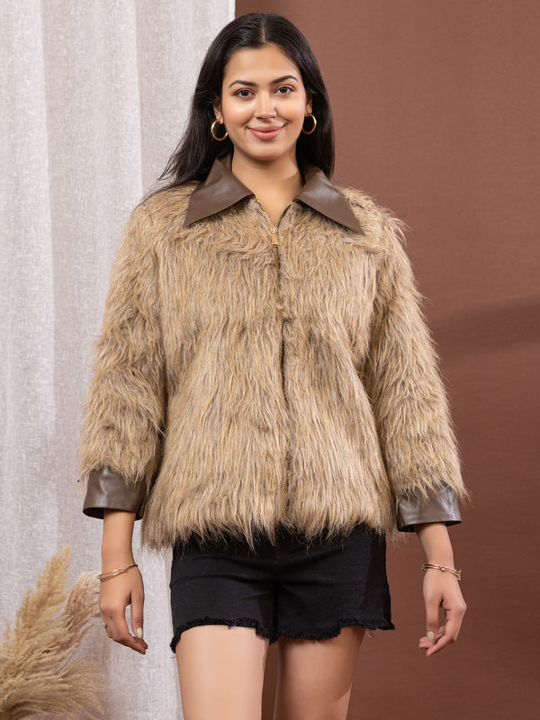 Brown Lamb Fur Jacket