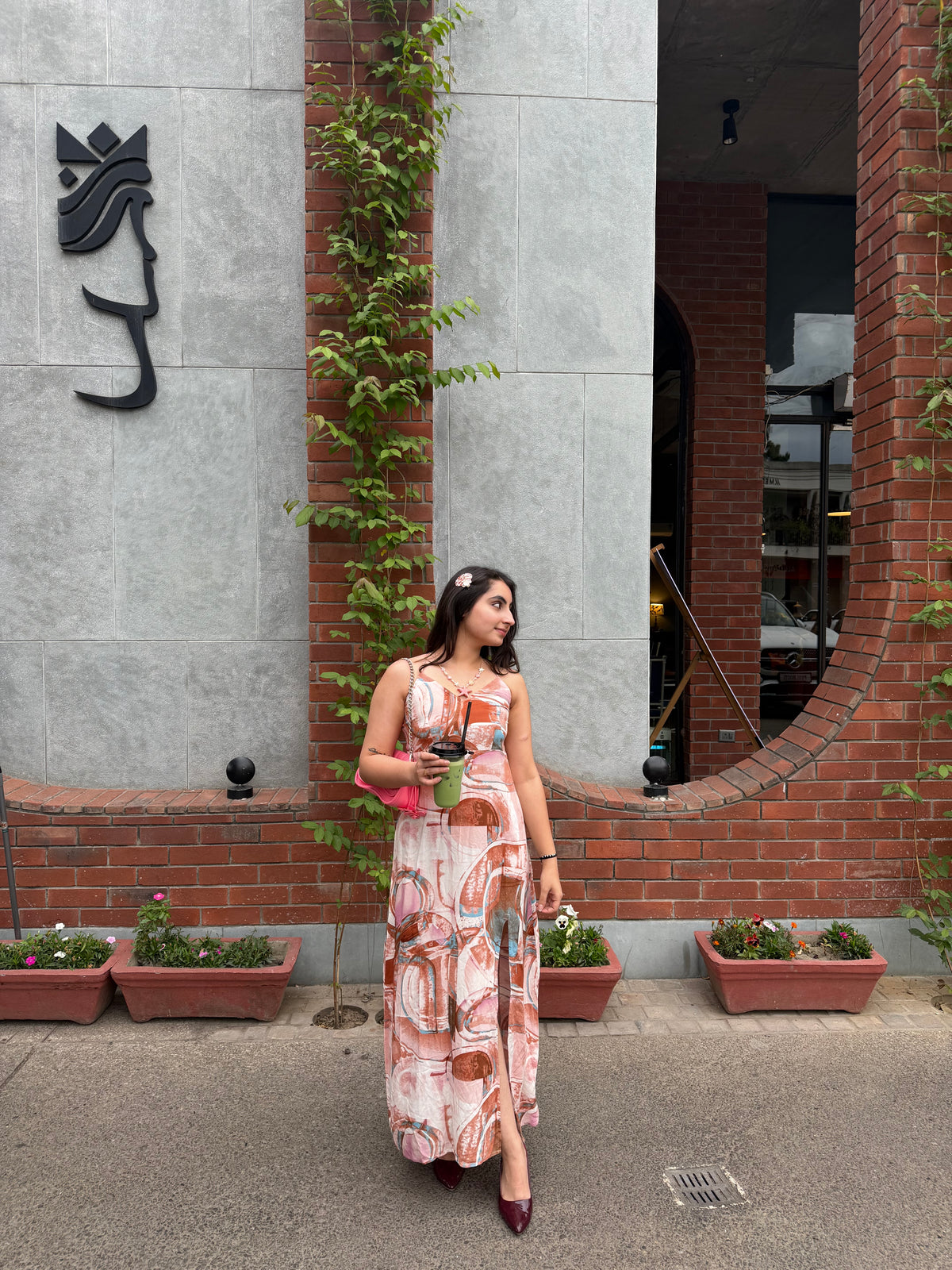 Printed Side Slit Dress
