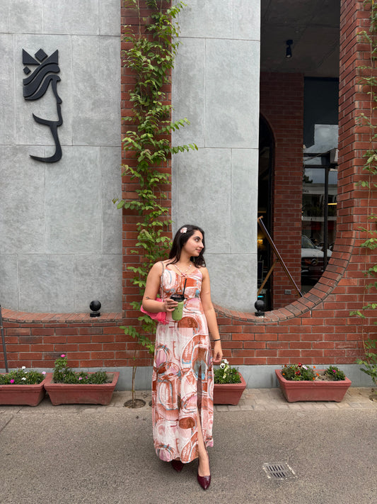 Printed Side Slit Dress