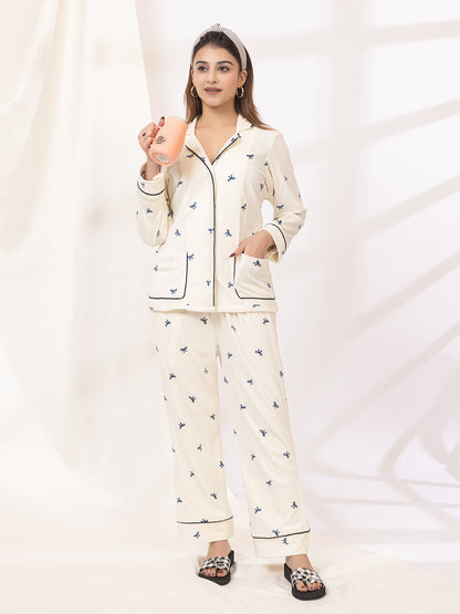 Moon Kiss Bow Night Suit