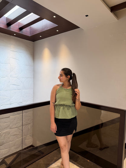 SAGE GREEN HALTER TOP