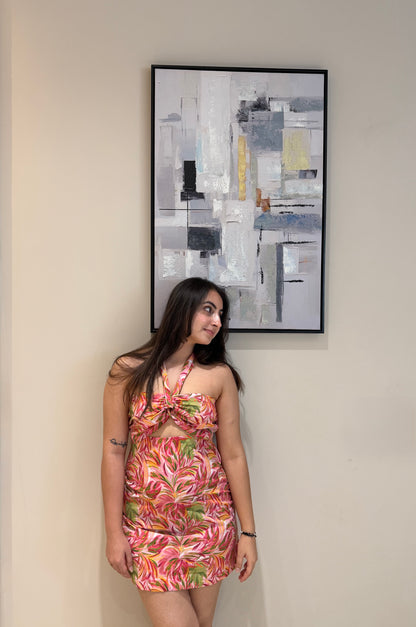 PINK PALM DRESS