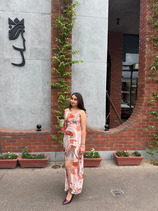 Printed Side Slit Dress