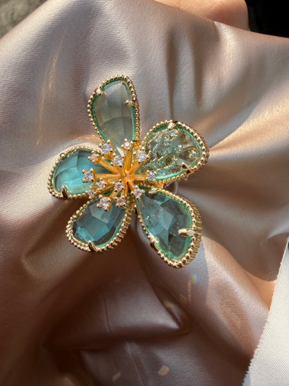 Women Gold Statement Flower Ring