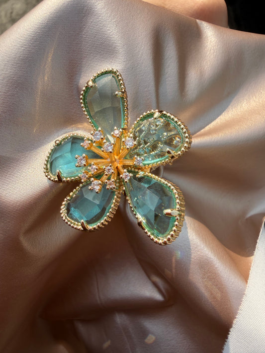 Women Gold Statement Flower Ring