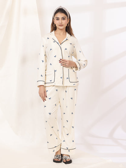 Moon Kiss Bow Night Suit