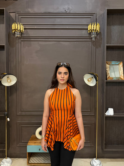 ORANGE STRIPE TOP