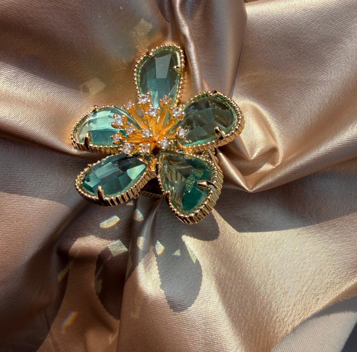 Women Gold Statement Flower Ring